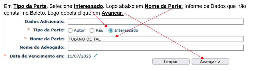 Passo 7 - Seleção do Pacote